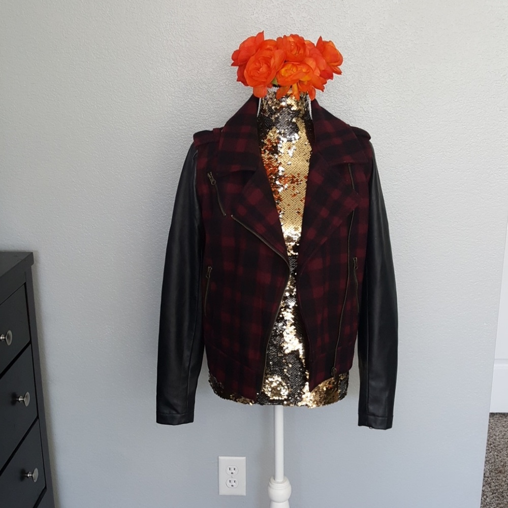 L.A. Hearts Bergundy Buffalo Plaid Jacket